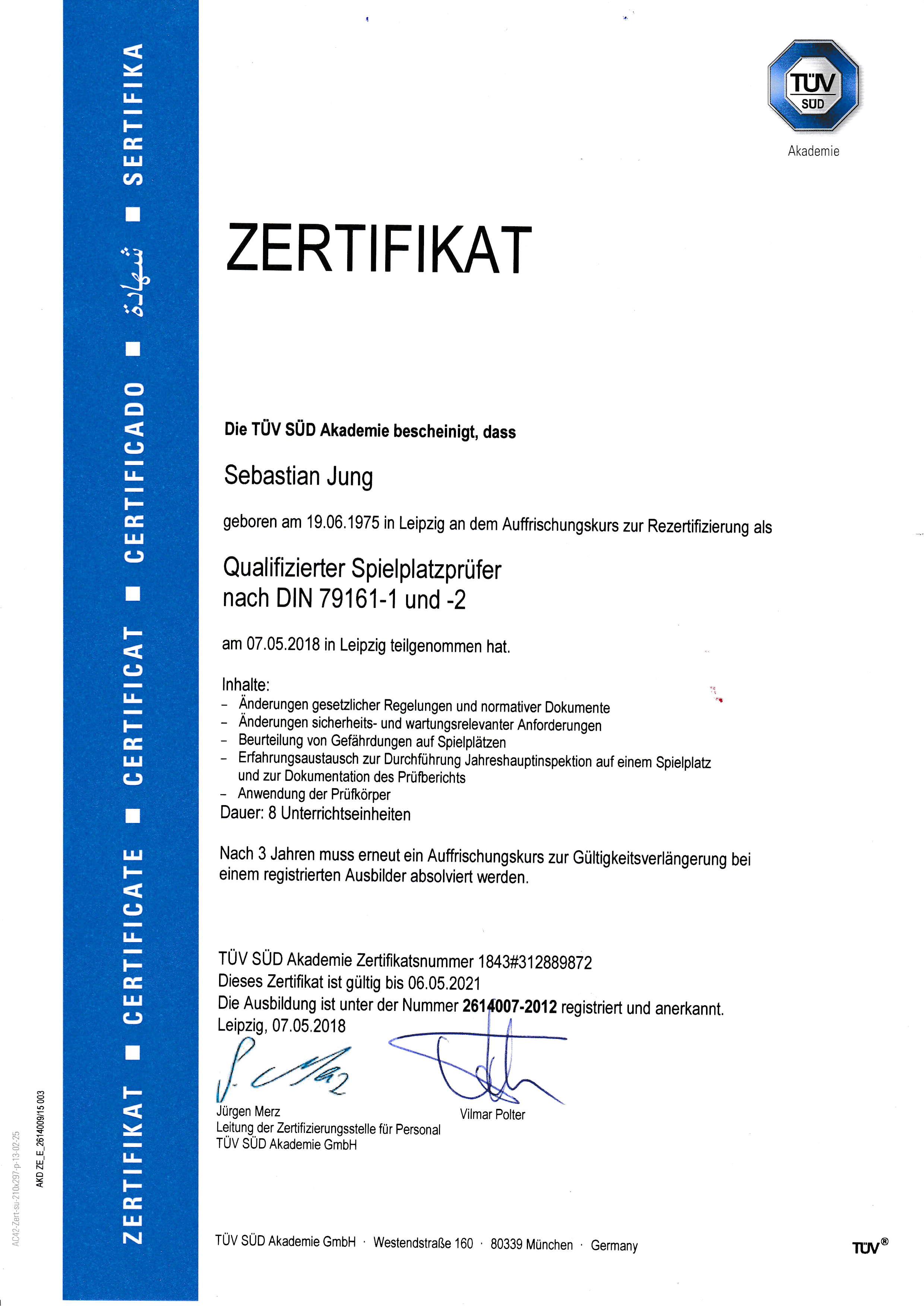 Rezertifizierung 2018